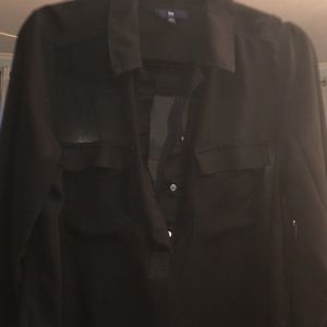 Gap long sleeve sheer blouse